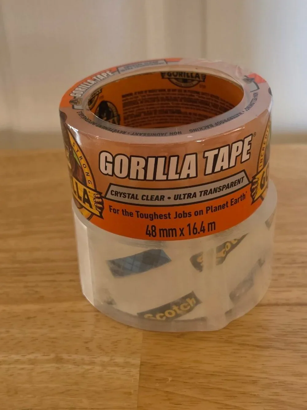 Gorilla Heavy Duty Tape Black 1.88 in x 18 yd + Scotch 1.88 in x 54.6 yd New